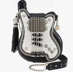 Mary Frances Greatest Hits Beaded Guitar Handbag – Music-Themed Crossbody Bag